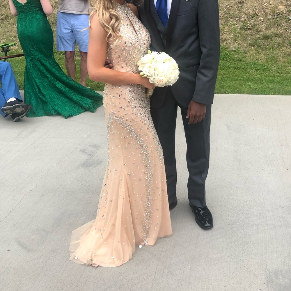 nude prom dress